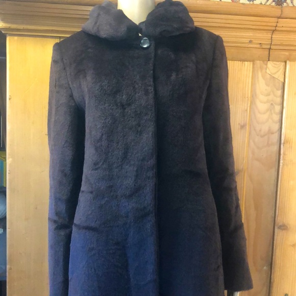Cinzia Rocca Piacenza Baby Llama Brown Classic Italian Coat size 8 - Picture 2 of 10